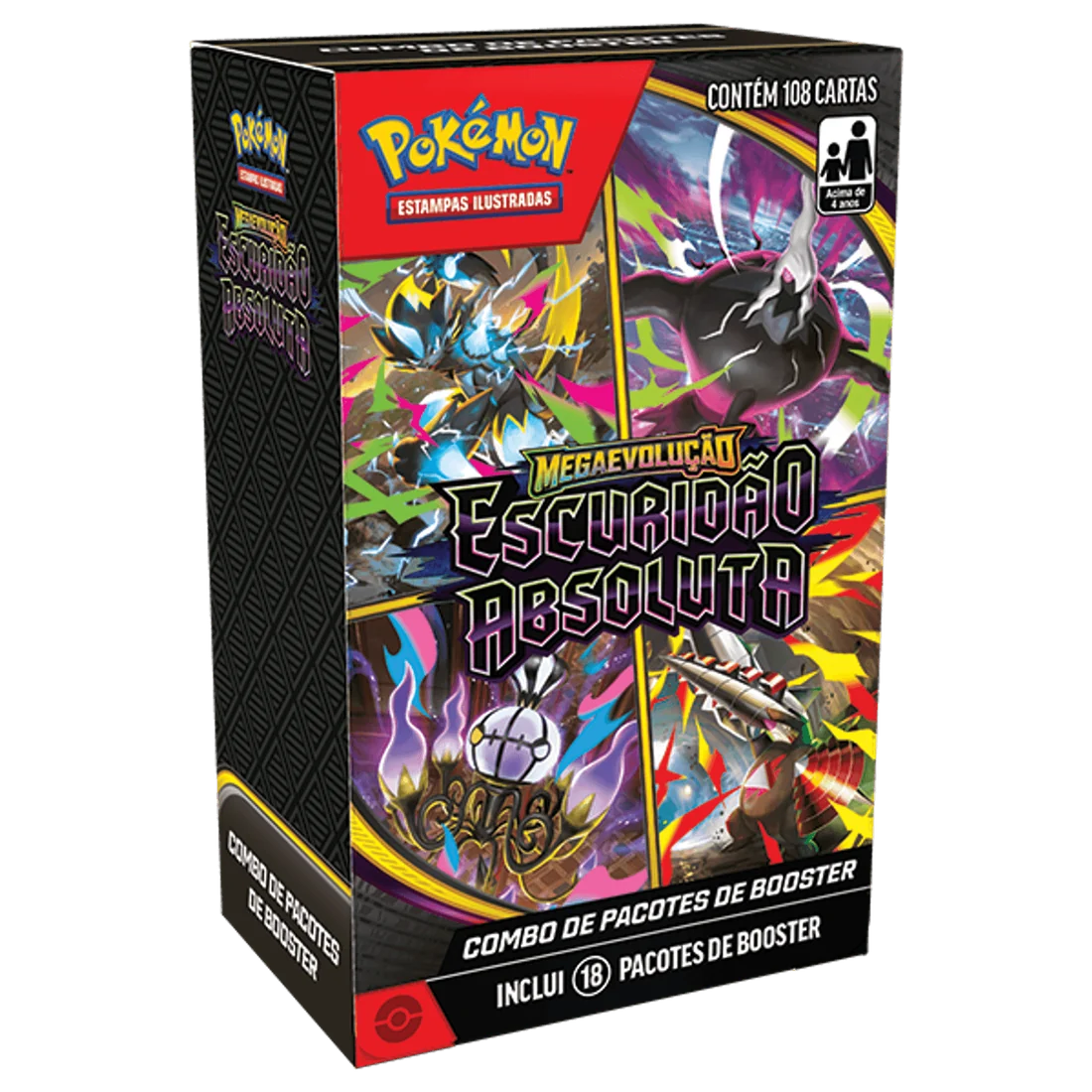 Combo de Booster Pokémon ME05 Escuridão Absoluta — caixa lacrada