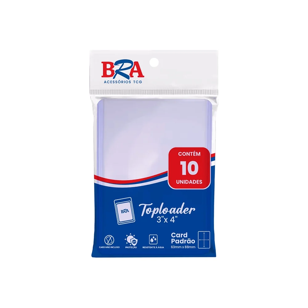 Toploader rígido para cartas — pacote com 10